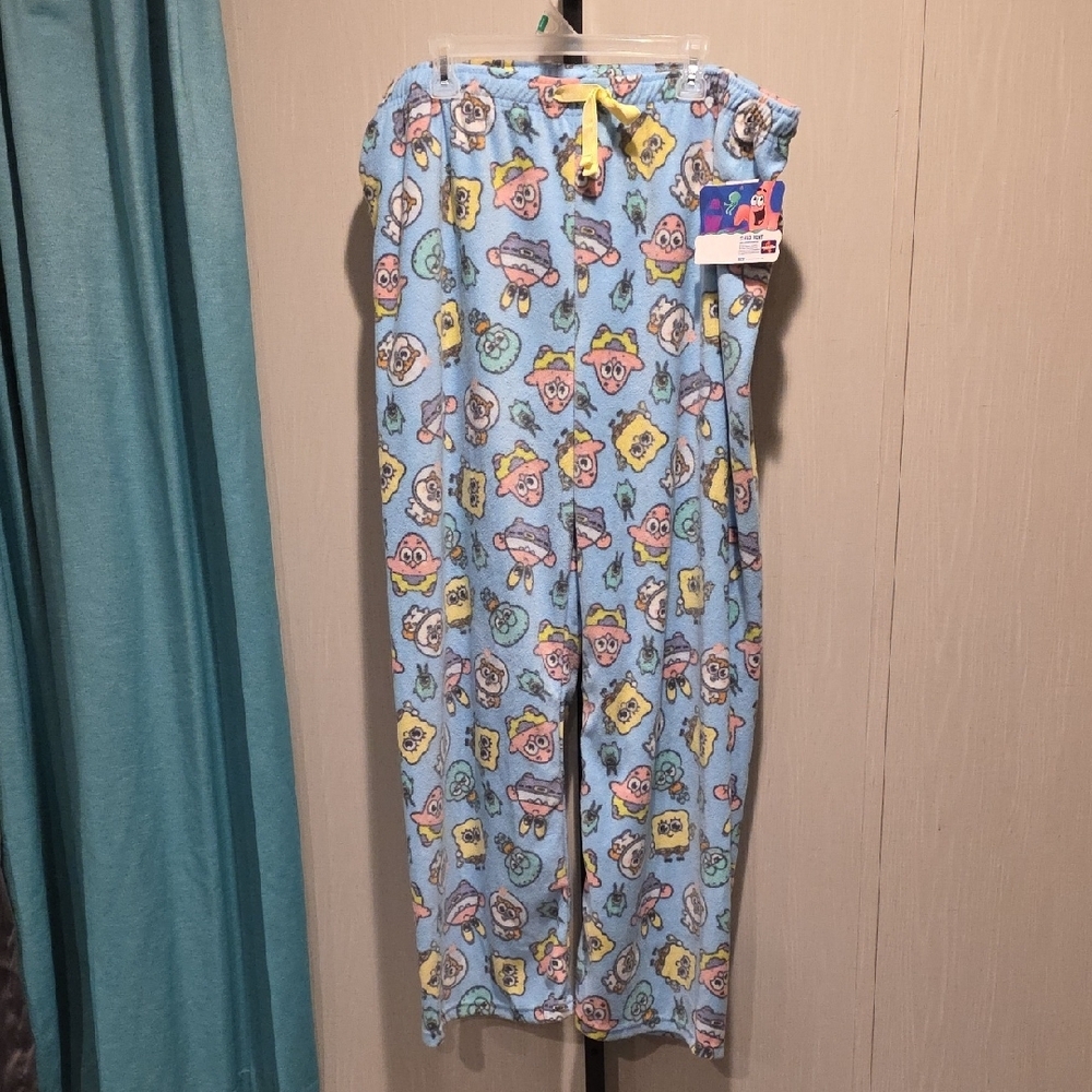 (J45) Nickelodeon Blue Pajama Pants with Spongebob Print
